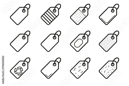 Tag printed icon fabric smooth vector glossy matte material texture recycled icons