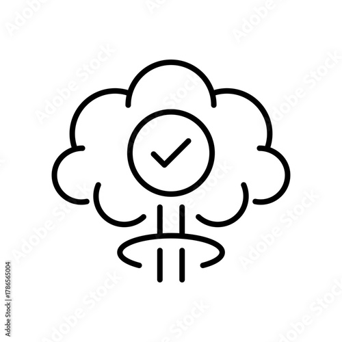 Cloud sync vector icon. linear editable line icon for technology and data