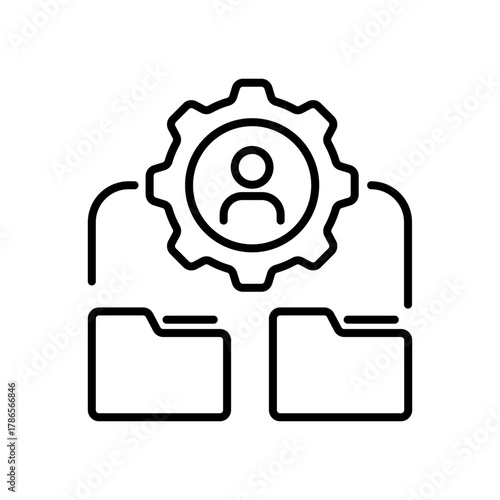 Settings vector icon. editable line icon in linear style with gear, configuration symbols