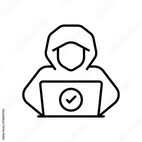 Online workspace vector icon. editable line icon for digital, communication, work, business