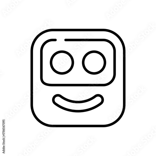 Robot vector icon. editable line icon in outline style with ai and technology elements