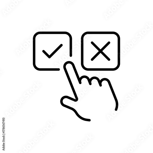 Decision vector icon. editable line icon, flat style with option select symbols