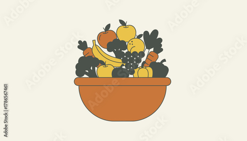 A basket overflowing with vibrant fruits and vegetables showcasing natures bounty and the importance of nutrition in natural healing.