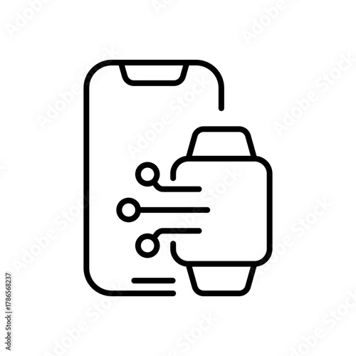 File sharing vector icon. editable line icon in outline style for data transfer