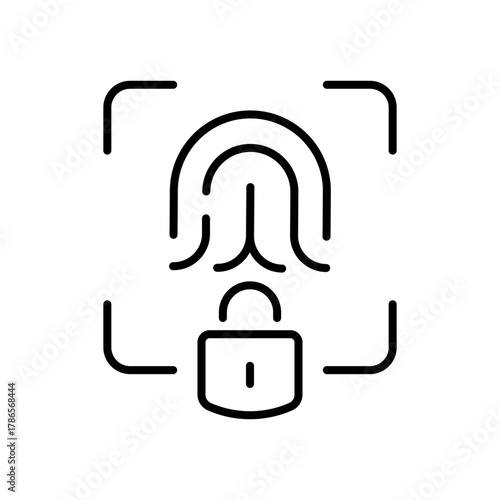 Fingerprint vector icon. editable line icon for security, biometric, identification