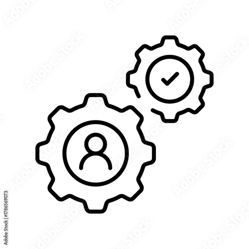 Teamwork vector icon. editable line icon for collaboration and project management