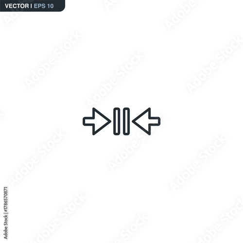 Close the door sign, linear style sign for mobile concept and web design