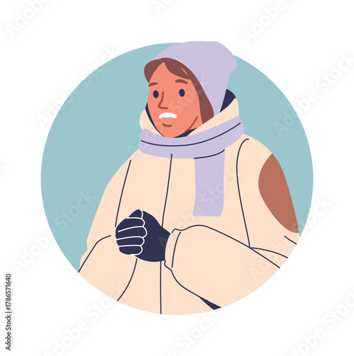 Woman suffering from cold weather