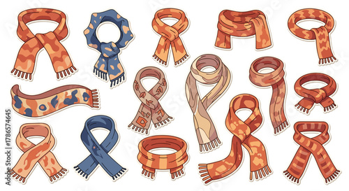 Cozy autumn scarves collection for warmth and seasonal fashion, stylish and colorful accessories for fall and winter weather, festive and chic