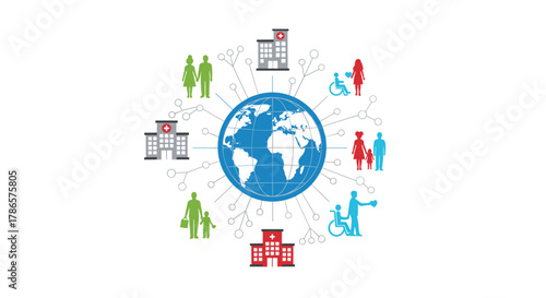 Global healthcare network connecting families, hospitals, and community resources worldwide for accessible and affordable care for all people