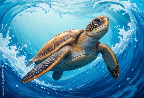 turtle swimming in the sea