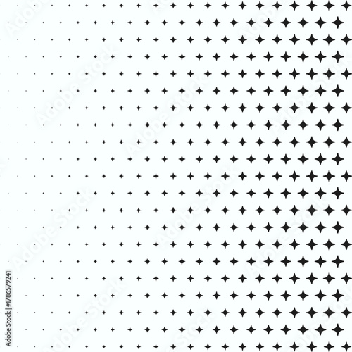 Four Point Stars Linear Halftone Pattern