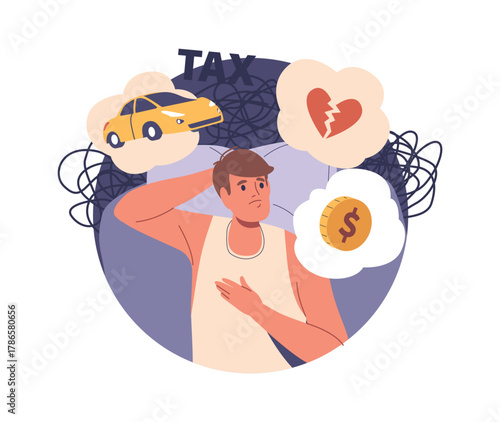 Frustrated sleepless man overthinking frame