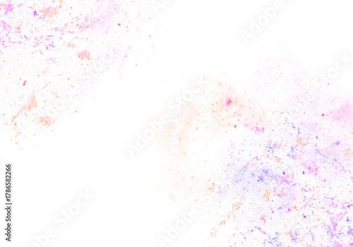 Abstract Colorful Powder Explosion. Nebula Galasy on Transparent Background