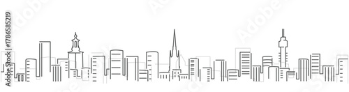 Stockholm Simple Dark Lines Skyline on White Background