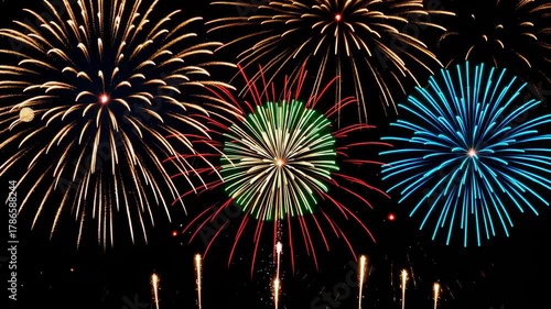 Spectacular Fireworks Display Celebrating Special Event Night Sky.