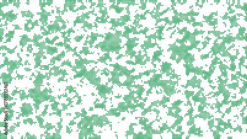 Green camouflage seamless pattern with scattered irregular organic shapes, modern abstract military style texture ideal for clothing textile printing packaging surface design and outdoor themed brandi