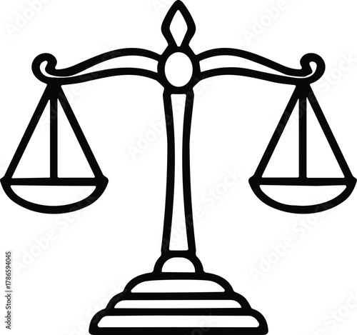 Justice scale icon, legal symbol, balance tool, law and ethics, fairness, courtroom, decision-making, equality, legal system, judgment