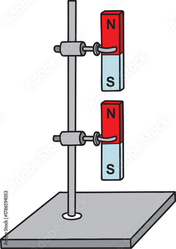 make magnets by induction vector illustration isolated on white background