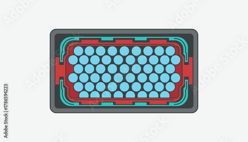 A conceptual illustration of the battery technology used in electric vehicles highlighting lithiumion cells and thermal management systems.