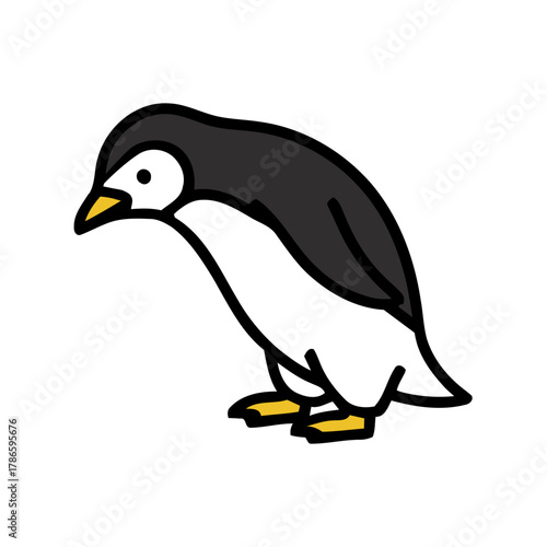 Simple and Bold Penguin Illustration Standing