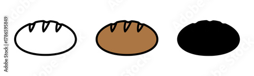 Graphic Set of Loaf Icons Depicting Crust and Interior Texture