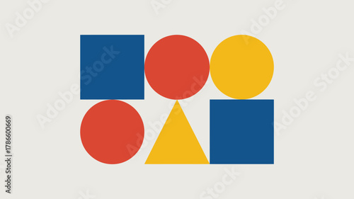 Free Download Abstract geometric pattern with colorful squares, circles, triangles - GFXLoad