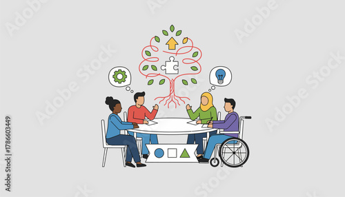 A diverse team in a brainstorming session illustrating the importance of diversity equity and inclusion training in employee development.