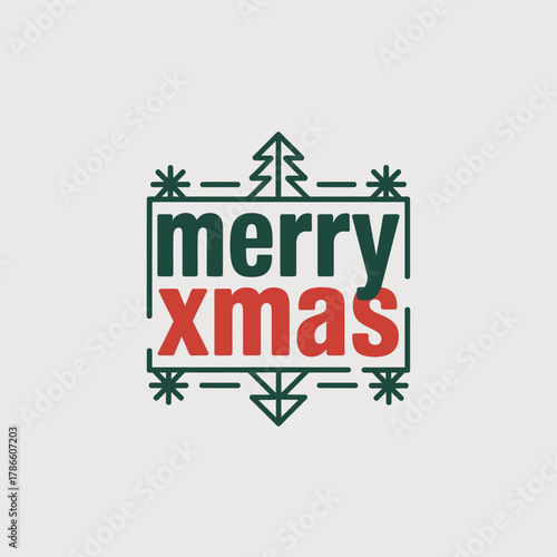 Simple 'merry xmas' greeting design, perfect for holiday season.