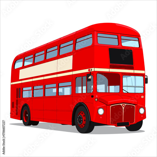 Red London Double Decker Bus Illustration