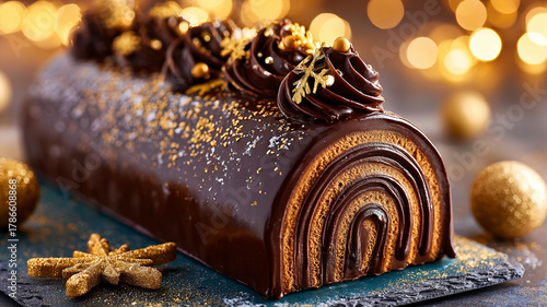 Christmas Chocolate Yule Log Cake