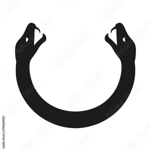 U Shaped Double Snake Head Icon