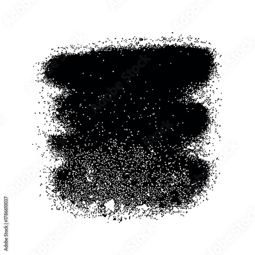 Distressed Ink Splatter, Black Rectangle Grunge Texture Overlay for Design
