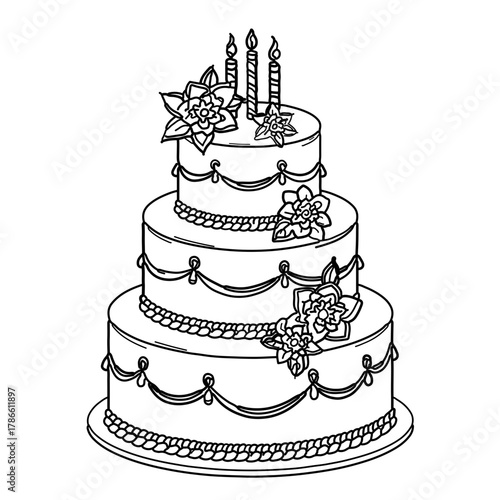 wedding cake vector illustration