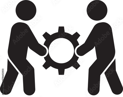 Conceptual icon of teamwork and problem solving