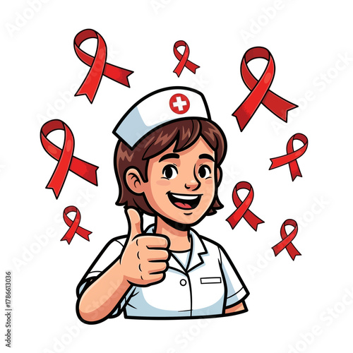 A compassionate gathering of diverse individuals observing World AIDS Day, holding candles and red ribbons, symbolizing global health awareness, empathy, and collective support for a healthier future