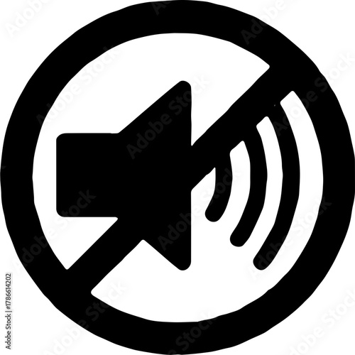 prohibition on using loudspeakers, Prohibition sign of no speakers or sound devices with sound waves symbol design illustration. 