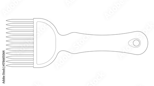 Vector illustration of a beekeeping tool, a honeycomb uncapping fork. Isolated on a white background.