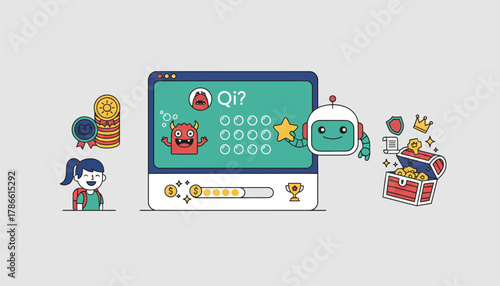 An online assessment platform featuring gamified quizzes that motivate students with rewards for achievements.