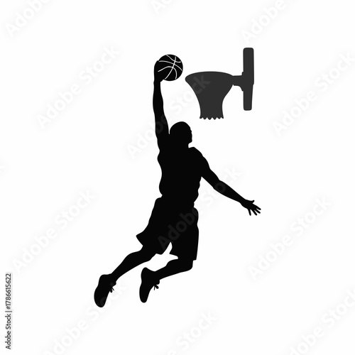 vector illustration of a basketball player doing a jump shot