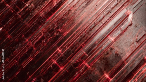 Abstract Red Lines and Textures - A Modern Digital Design.