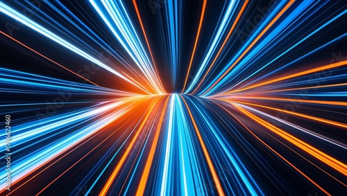 Abstract futuristic background with glowing light streaks and lines