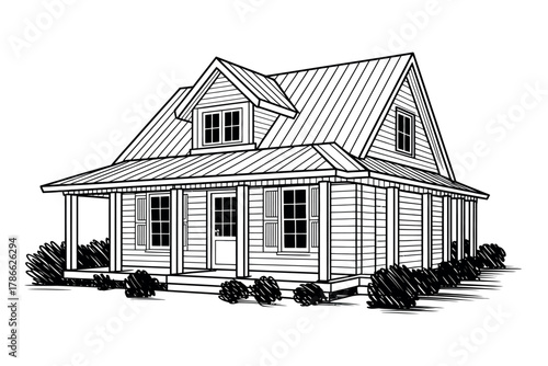 Charming, classic cottage home with a welcoming front porch and manicured landscaping.