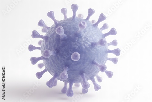 A scientific 3D visualization of the herpes simplex virus, showing structural surface details and molecular complexity. Ideal for educational, medical, and pharmaceutical content.