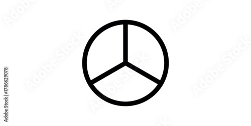 Circle Divided into Three Equal Segments.