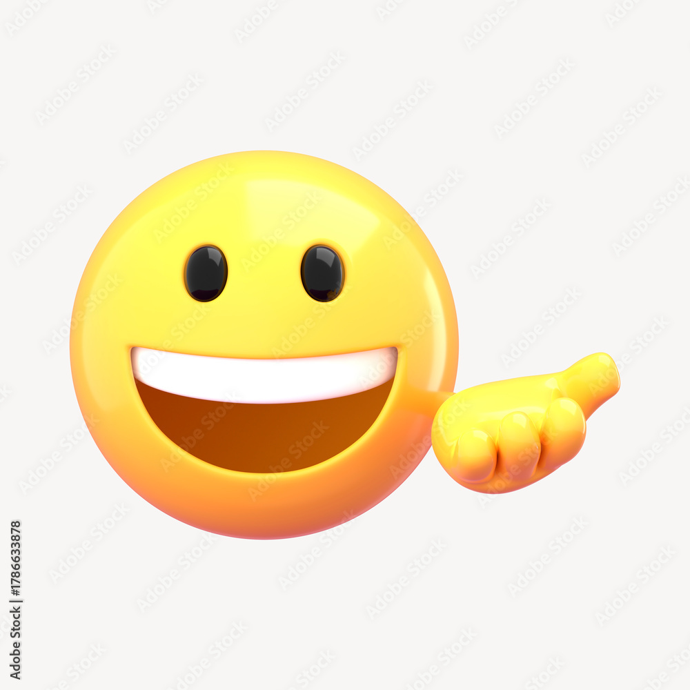 Fototapeta premium Emoji offering hand 3D rendered illustration