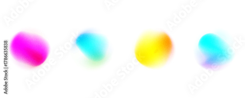 Set color circle gradient noise gradation. Abstract colorful watercolor blur mesh on isolated transparent background