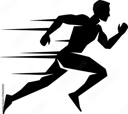 man fast run icon in flat style, athletics, marathon, rush symbol vector illustration
