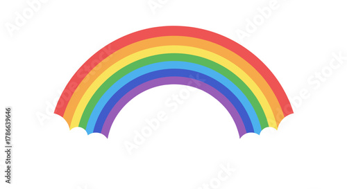 Vibrant Rainbow Arch Over Fluffy Clouds Symbolizing Hope and Good Fortune Isolated on Transparent Background