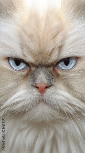 Displeased cats show off funny expressions in close-up portraits during a sunny afternoon